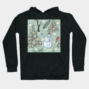 Snowman Winter Pattern Hoodie